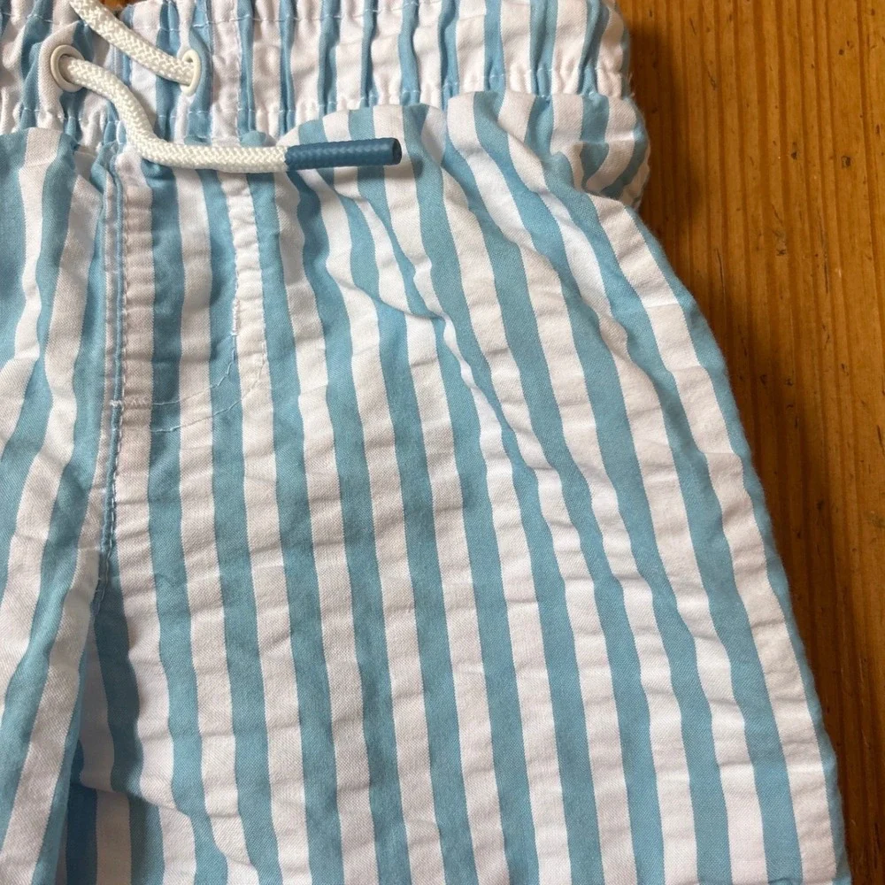 Cat & Jack Swim Trunks Toddler Boys Blue White Striped Nautical SIZE 3T